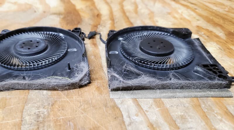 Dust clogged fans