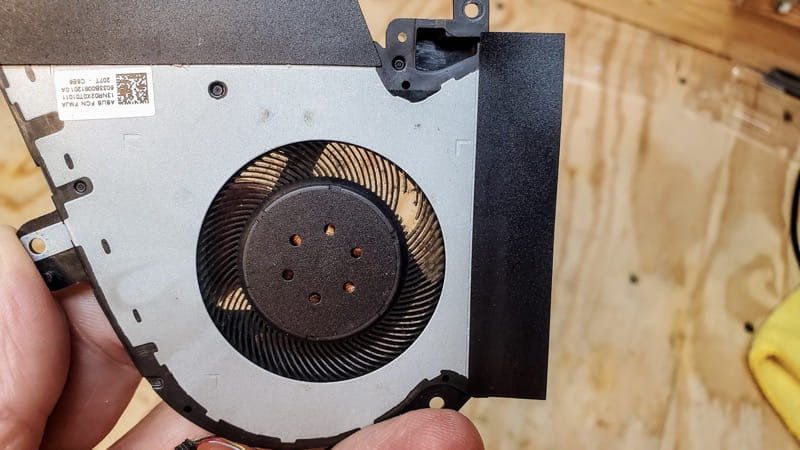 Fan has a few damaged blades