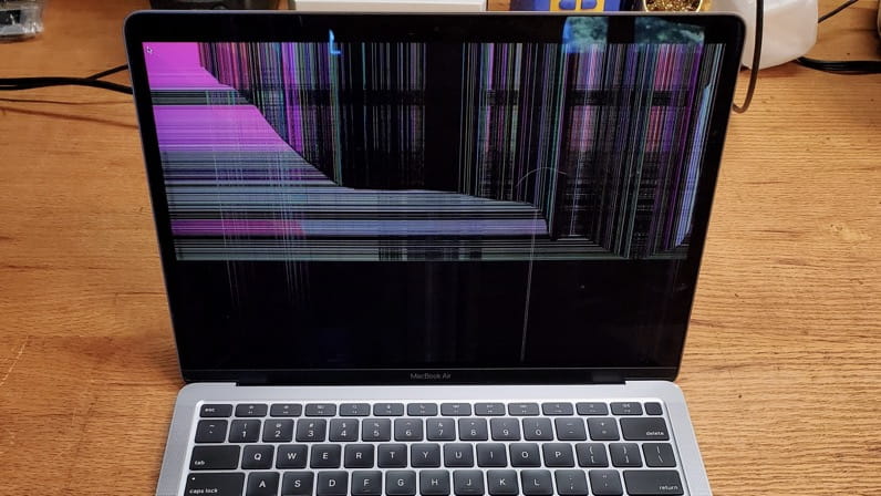 Damaged laptop screen