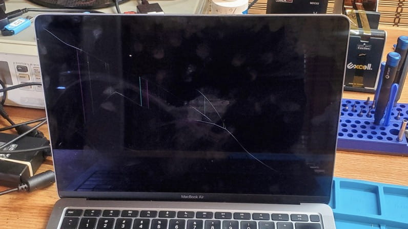 Damaged Apple screen